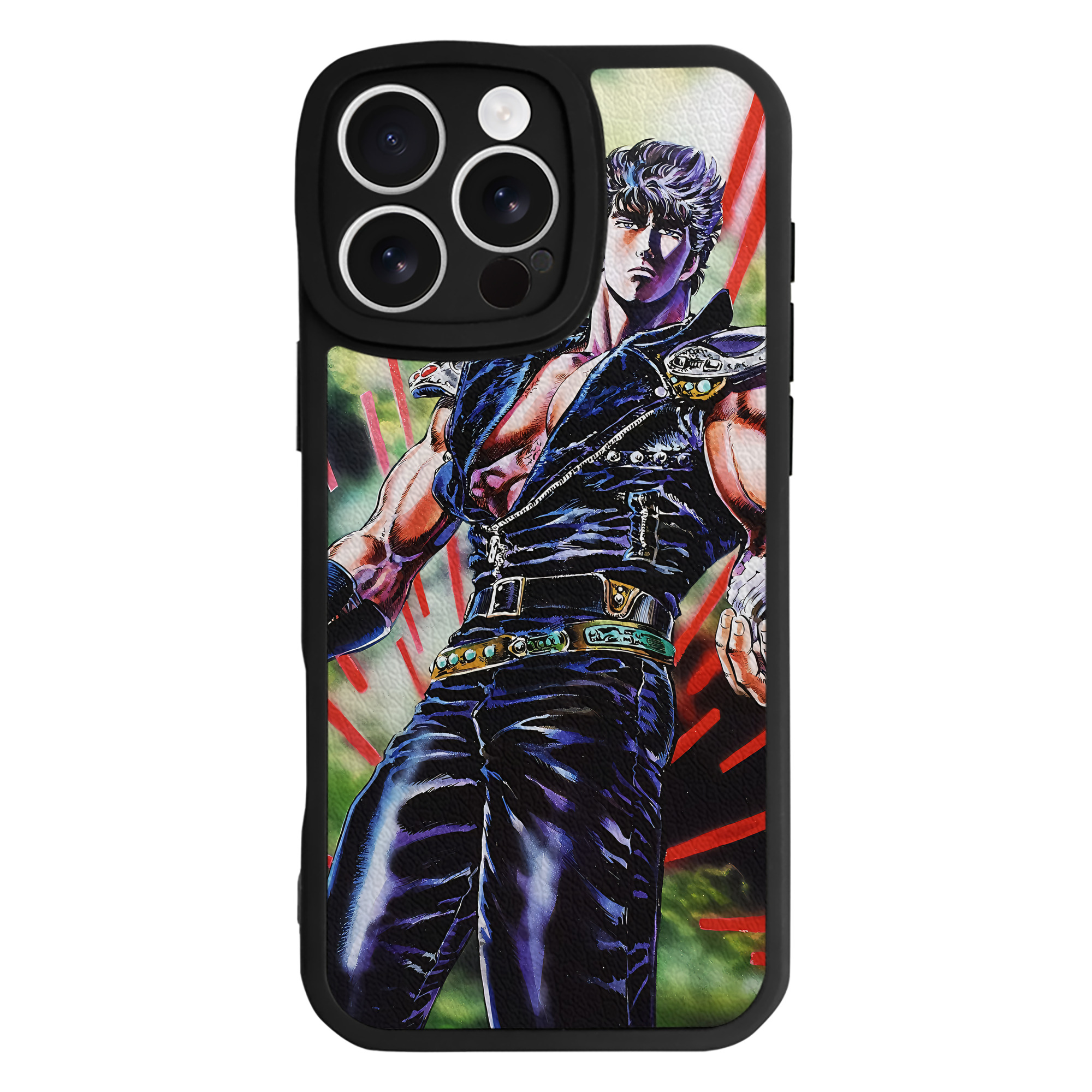 （画像用） 北斗の拳 Fist of the North Star 【iPhone 16シリーズ対応】シリコンスマホケース（レザー調） 材質：シリコン
